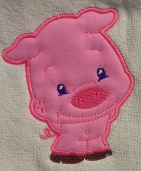 Applique Balloon Head Pig