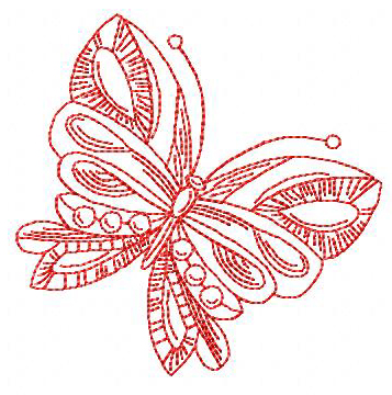 Butterfly Redwork