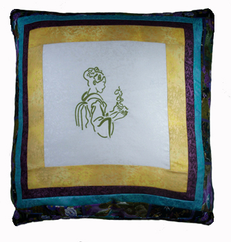 Elegant Geisha on a Pillow by Wendy