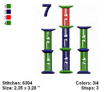 Mah Jongg Tile Bamboo 7