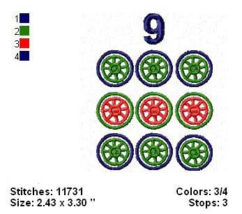 Mah Jongg Tile Wheel 9