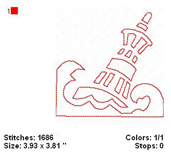 Nautical Redwork Design