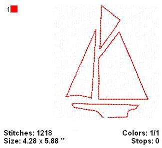 Nautical Redwork Design