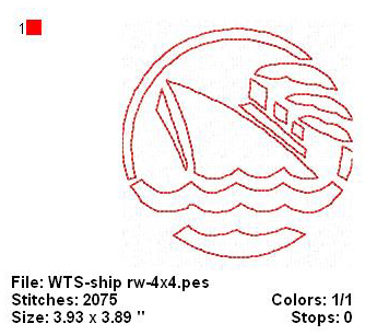 Nautical Redwork Design