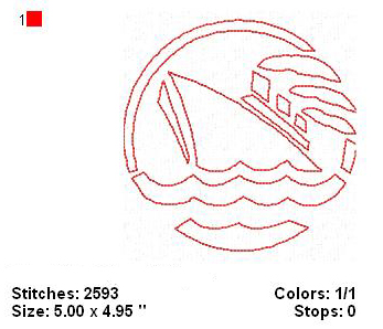 Nautical Redwork Design