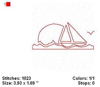 Nautical Redwork Design