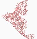 Redwork Paisley