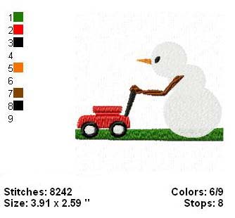Summer Snowman Mowing